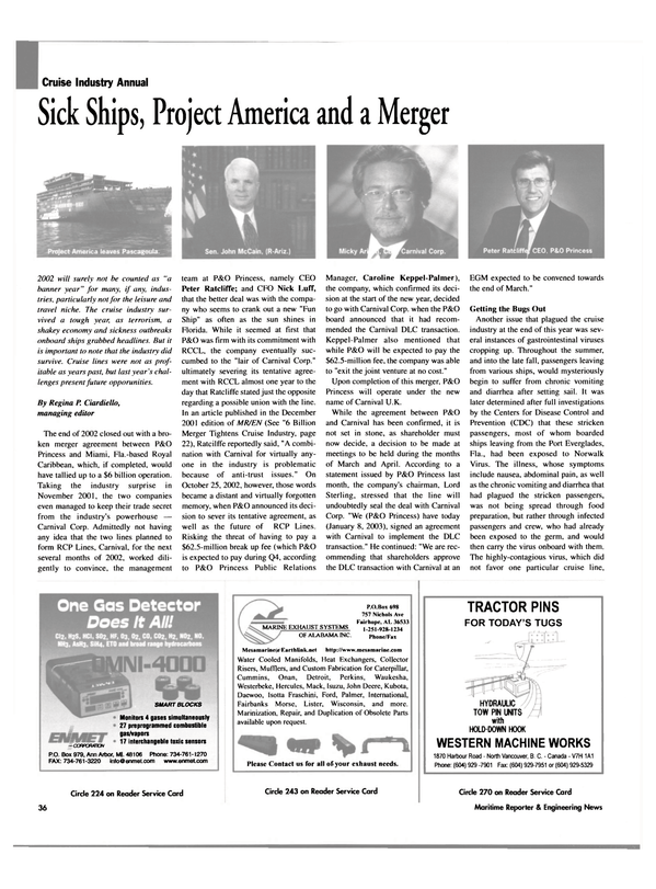 Maritime Reporter Magazine, page 36,  Feb 2003