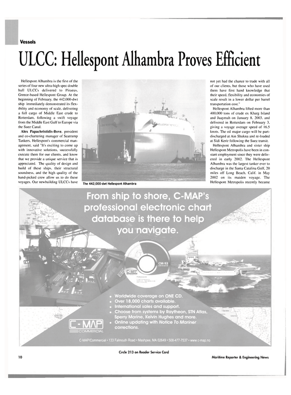 Maritime Reporter Magazine, page 10,  Mar 2003