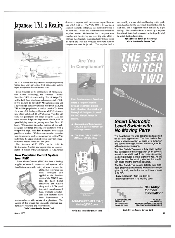 Maritime Reporter Magazine, page 31,  Mar 2003