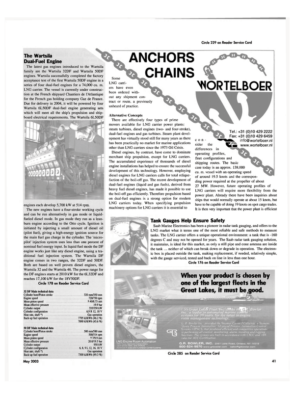 Maritime Reporter Magazine, page 41,  May 2003