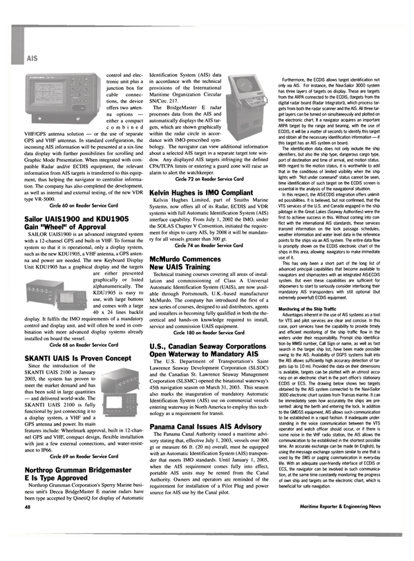 Maritime Reporter Magazine, page 46,  May 2003