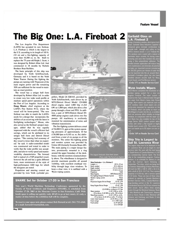 Maritime Reporter Magazine, page 53,  May 2003