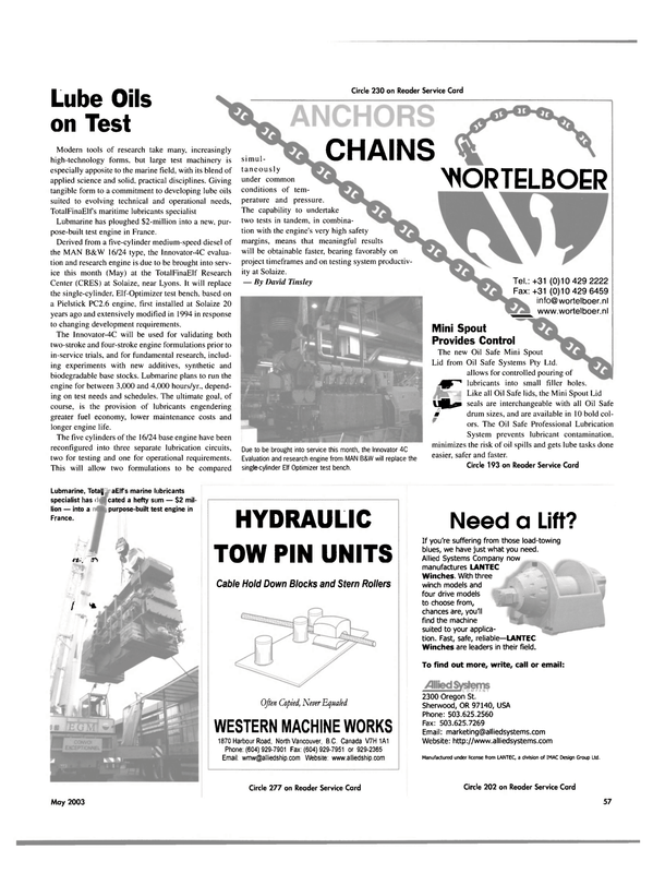 Maritime Reporter Magazine, page 57,  May 2003