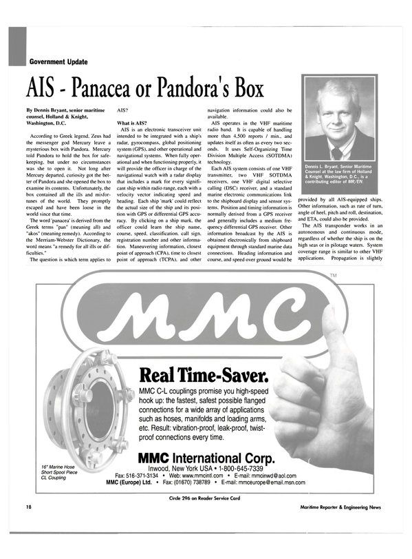 Maritime Reporter Magazine, page 18,  Jun 2003