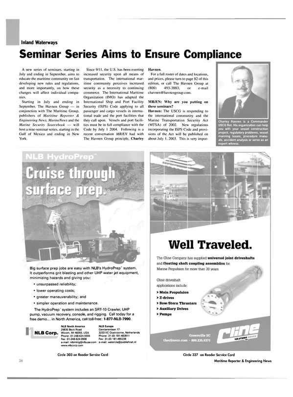 Maritime Reporter Magazine, page 26,  Jun 2003