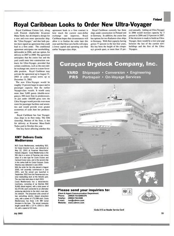 Maritime Reporter Magazine, page 33,  Jul 2003