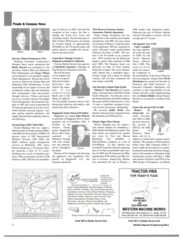 Maritime Reporter Magazine, page 40,  Jul 2003