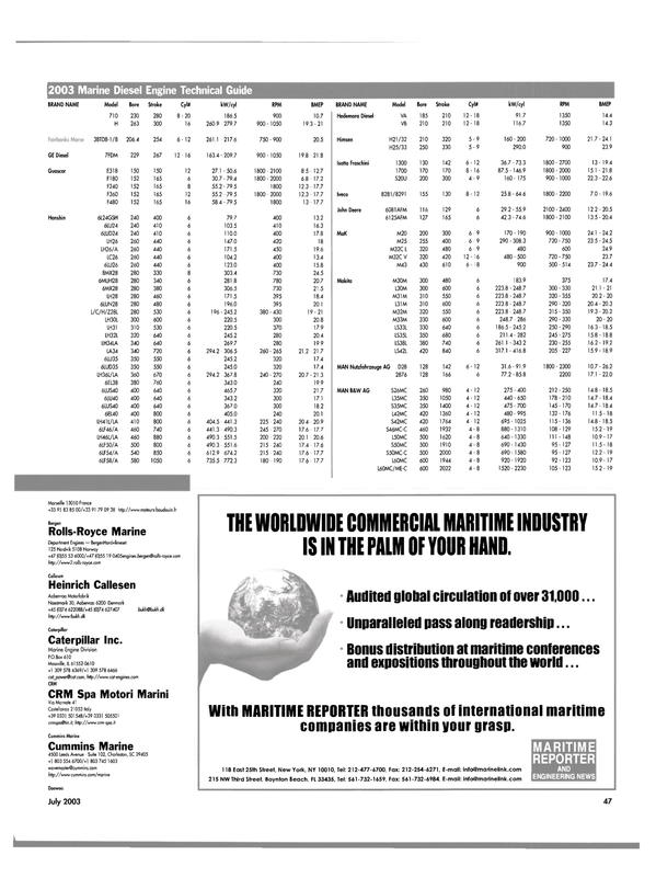 Maritime Reporter Magazine, page 45,  Jul 2003