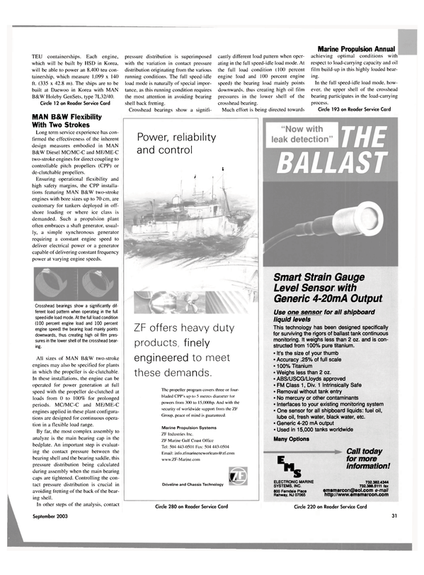 Maritime Reporter Magazine, page 31,  Sep 2003