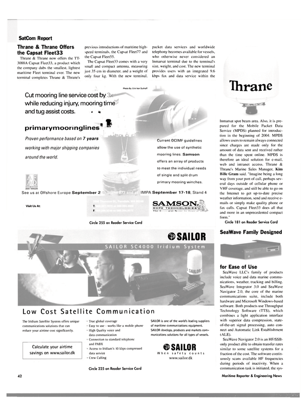 Maritime Reporter Magazine, page 42,  Sep 2003