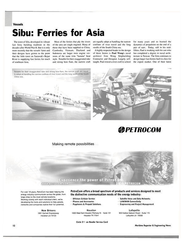 Maritime Reporter Magazine, page 12,  Oct 2003