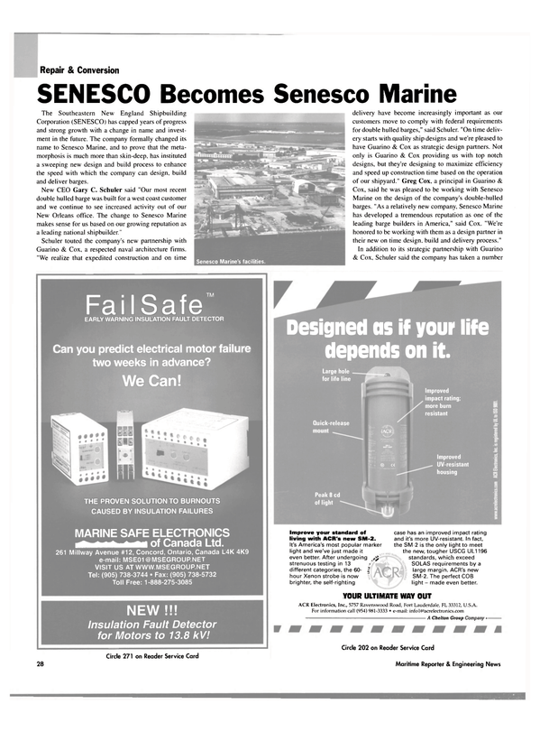 Maritime Reporter Magazine, page 30,  Oct 2003