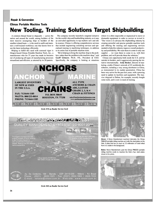 Maritime Reporter Magazine, page 38,  Oct 2003