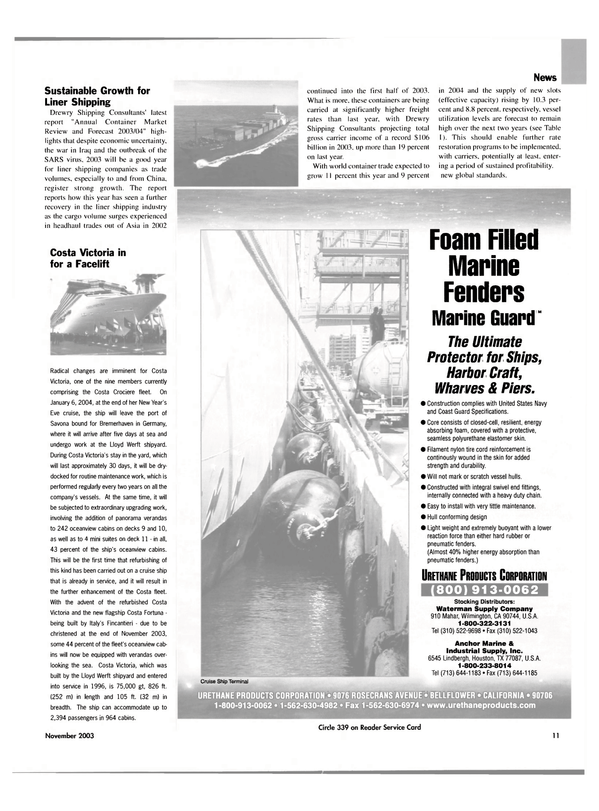 Maritime Reporter Magazine, page 11,  Nov 2003