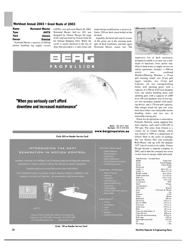Maritime Reporter Magazine, page 30,  Nov 2003