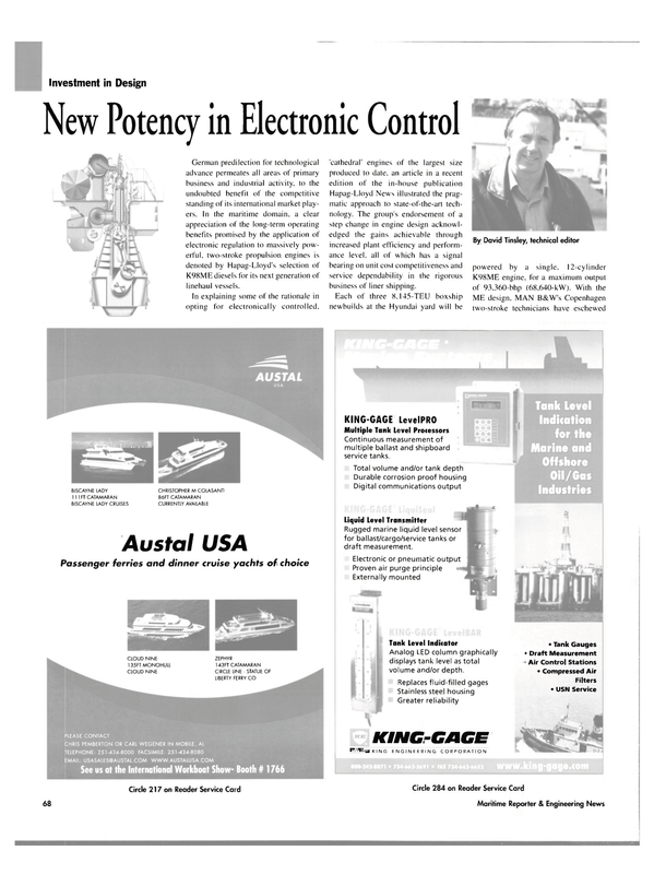 Maritime Reporter Magazine, page 71,  Nov 2003