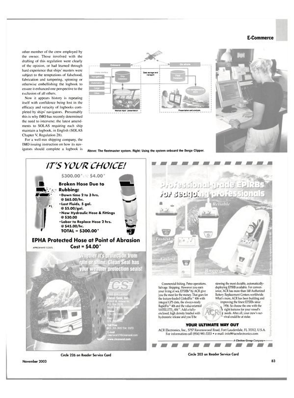 Maritime Reporter Magazine, page 86,  Nov 2003