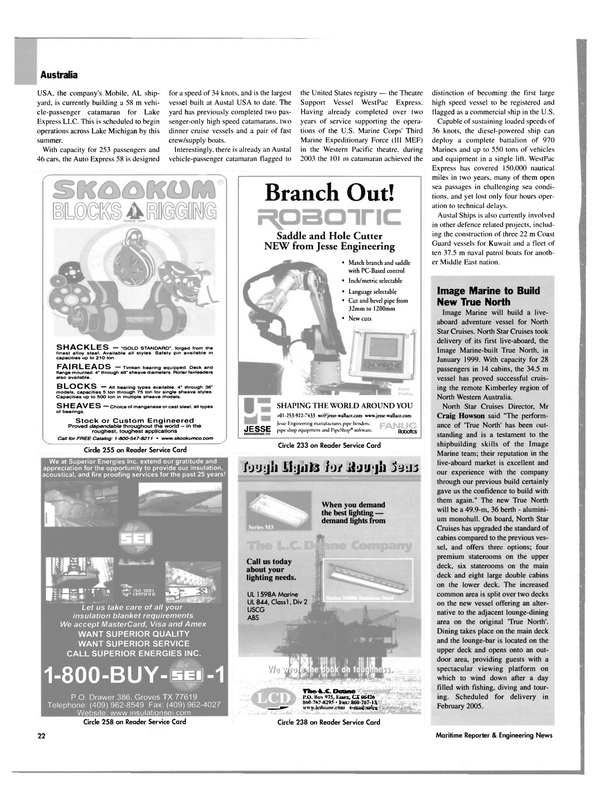 Maritime Reporter Magazine, page 22,  Jan 2004