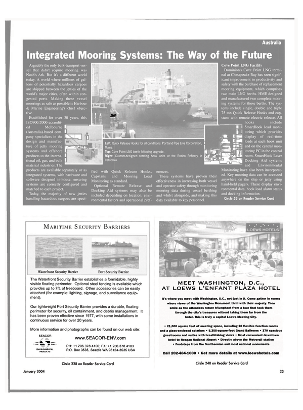 Maritime Reporter Magazine, page 23,  Jan 2004