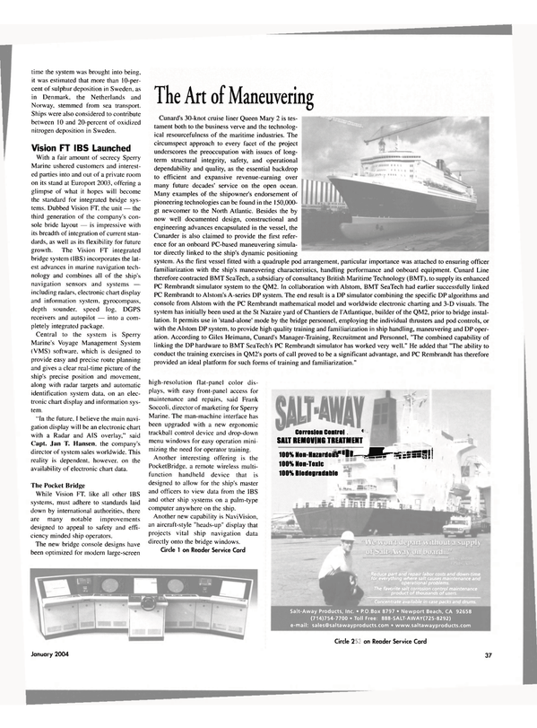 Maritime Reporter Magazine, page 37,  Jan 2004