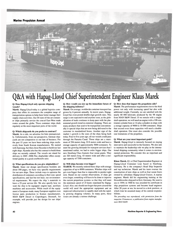 Maritime Reporter Magazine, page 40,  Jan 2004