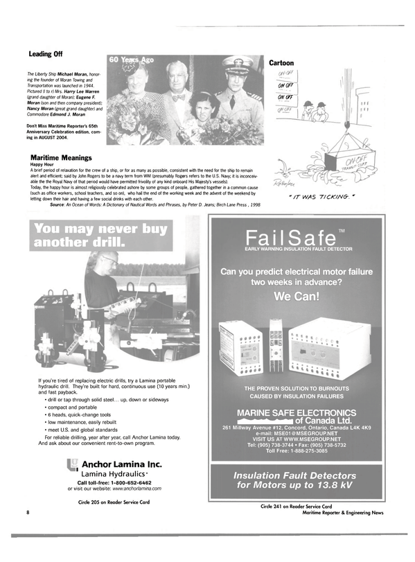 Maritime Reporter Magazine, page 11,  Feb 2004