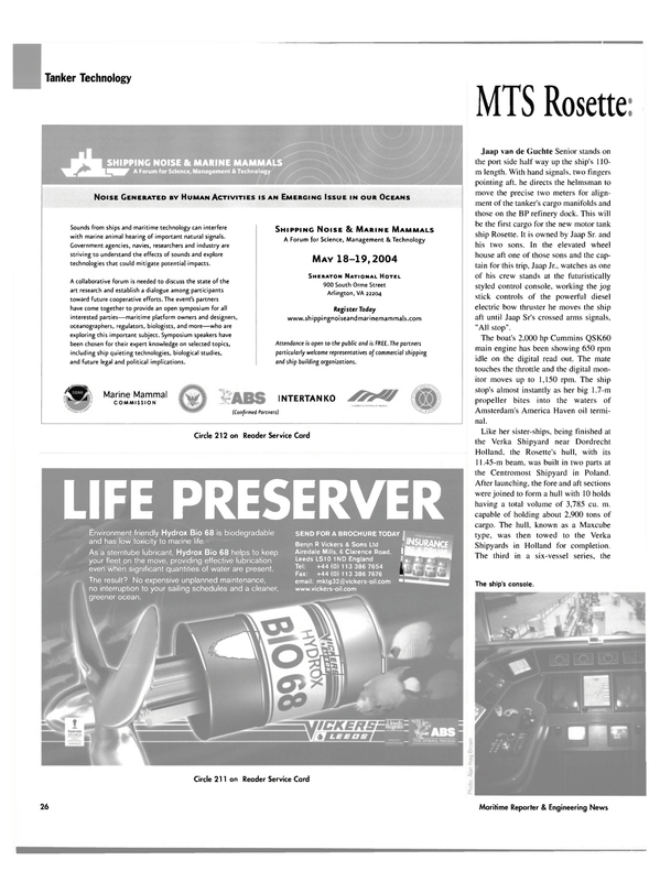 Maritime Reporter Magazine, page 31,  Feb 2004