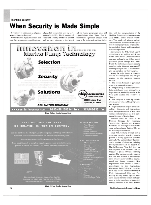 Maritime Reporter Magazine, page 20,  Mar 2004