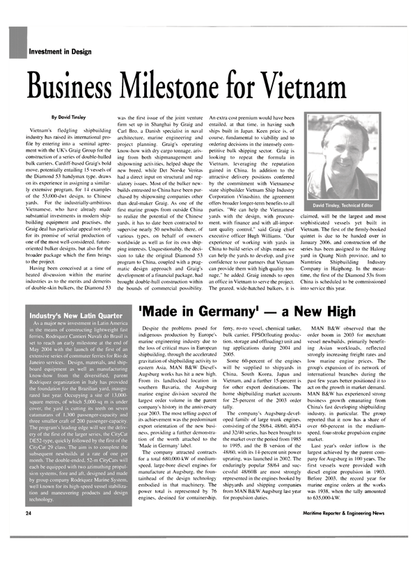 Maritime Reporter Magazine, page 24,  Mar 2004