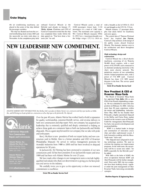 Maritime Reporter Magazine, page 28,  Mar 2004