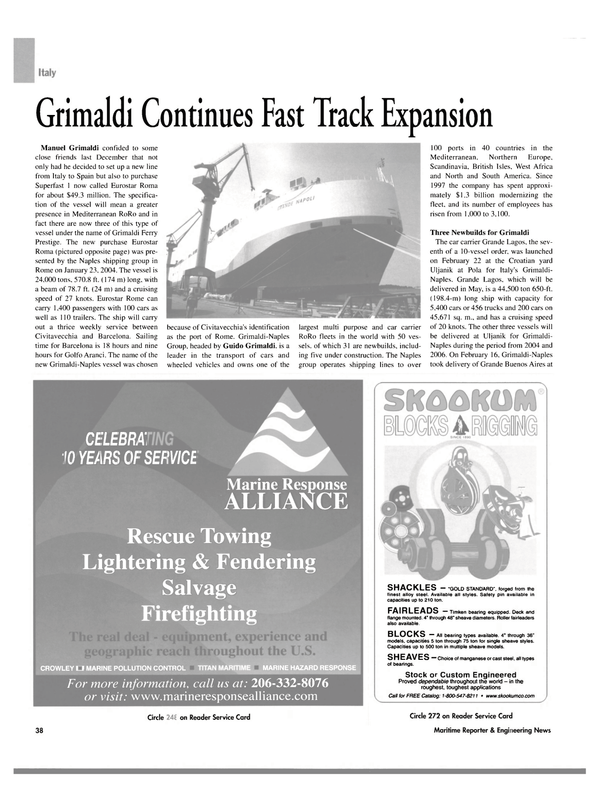 Maritime Reporter Magazine, page 38,  Mar 2004