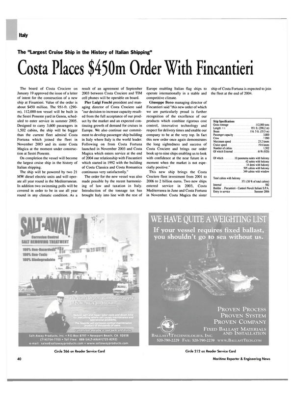 Maritime Reporter Magazine, page 40,  Mar 2004