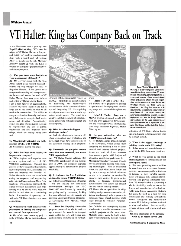 Maritime Reporter Magazine, page 42,  Apr 2004