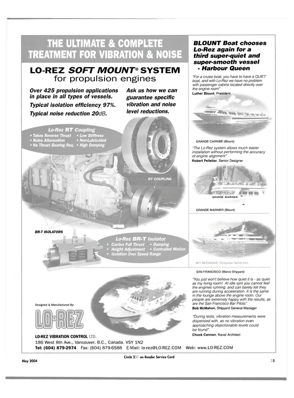 Maritime Reporter Magazine, page 29,  May 2004