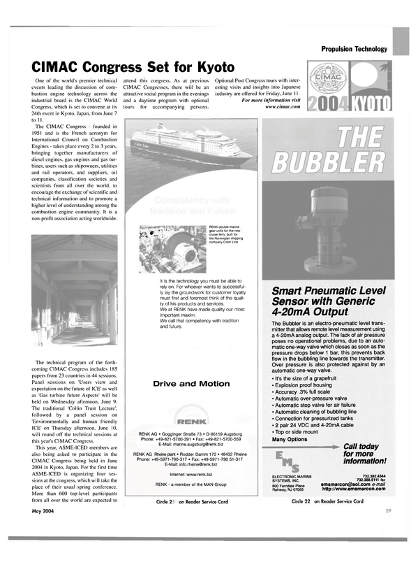 Maritime Reporter Magazine, page 33,  May 2004