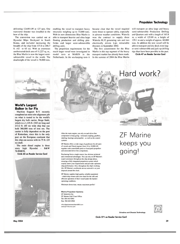 Maritime Reporter Magazine, page 43,  May 2004