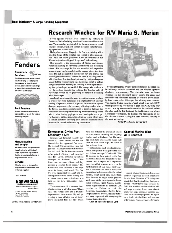 Maritime Reporter Magazine, page 56,  May 2004