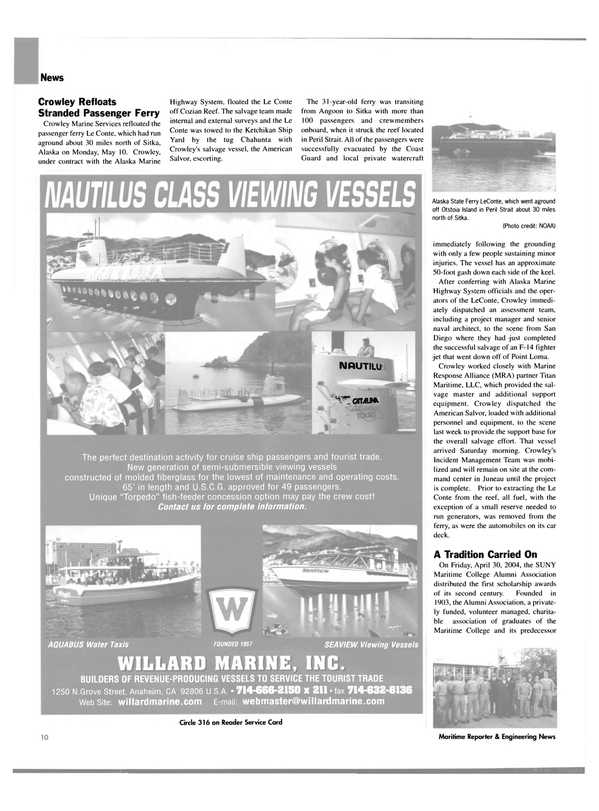 Maritime Reporter Magazine, page 10,  Jun 2004