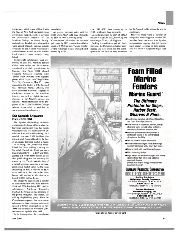 Maritime Reporter Magazine, page 11,  Jun 2004