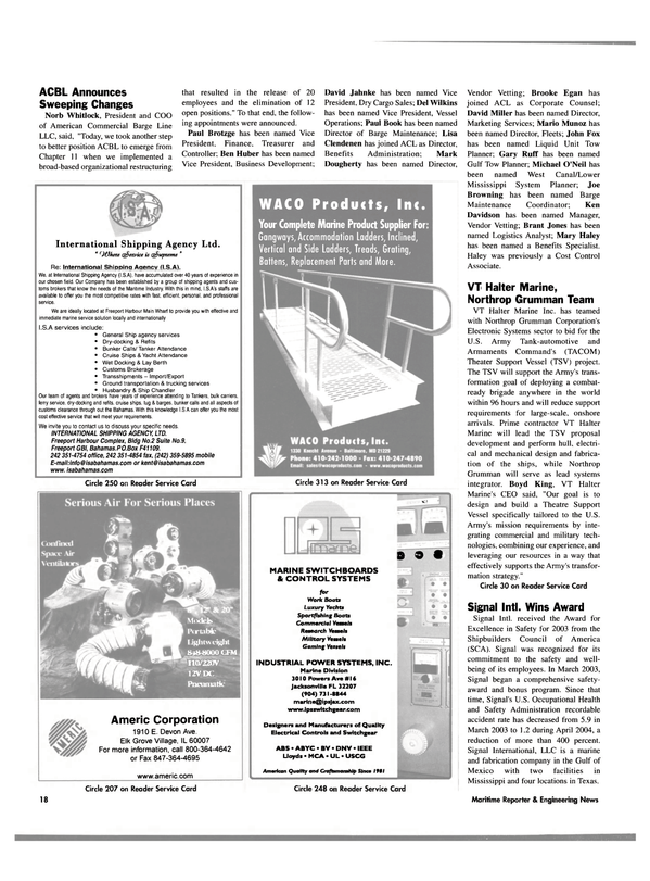 Maritime Reporter Magazine, page 18,  Jun 2004