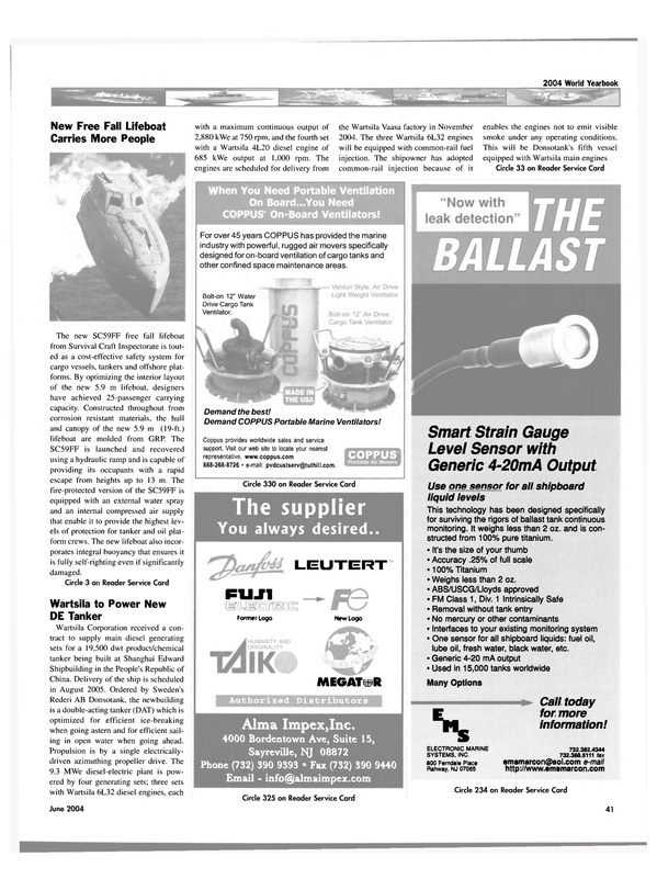 Maritime Reporter Magazine, page 41,  Jun 2004