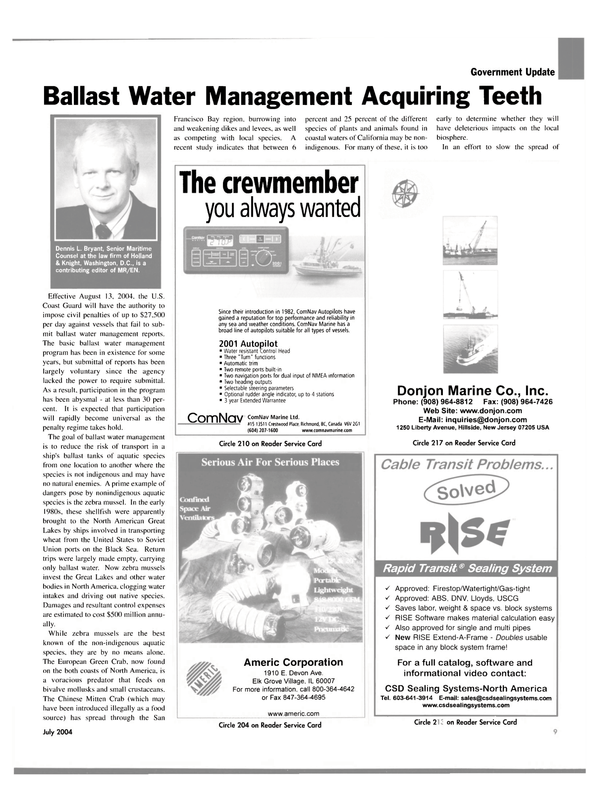 Maritime Reporter Magazine, page 9,  Jul 2004