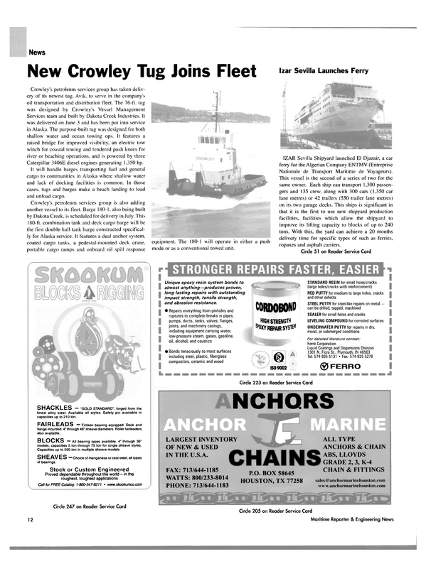 Maritime Reporter Magazine, page 12,  Jul 2004