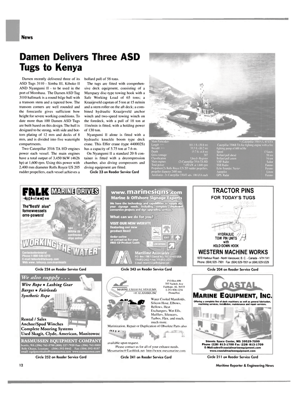 Maritime Reporter Magazine, page 12,  Aug 2004
