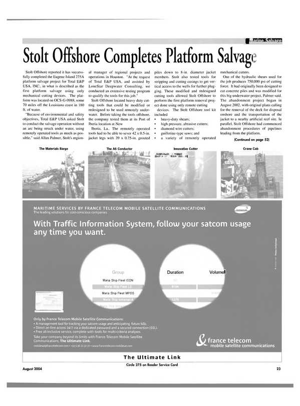 Maritime Reporter Magazine, page 23,  Aug 2004