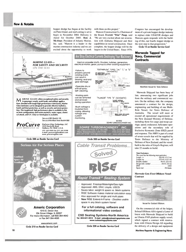 Maritime Reporter Magazine, page 19,  Sep 2004