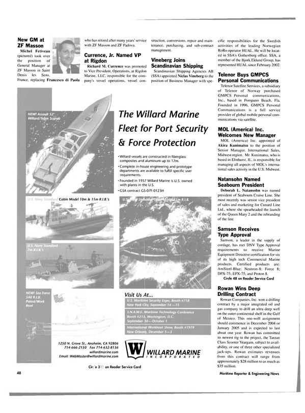 Maritime Reporter Magazine, page 49,  Sep 2004
