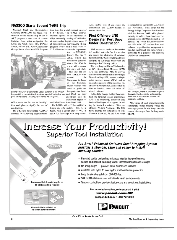 Maritime Reporter Magazine, page 8,  Oct 2004