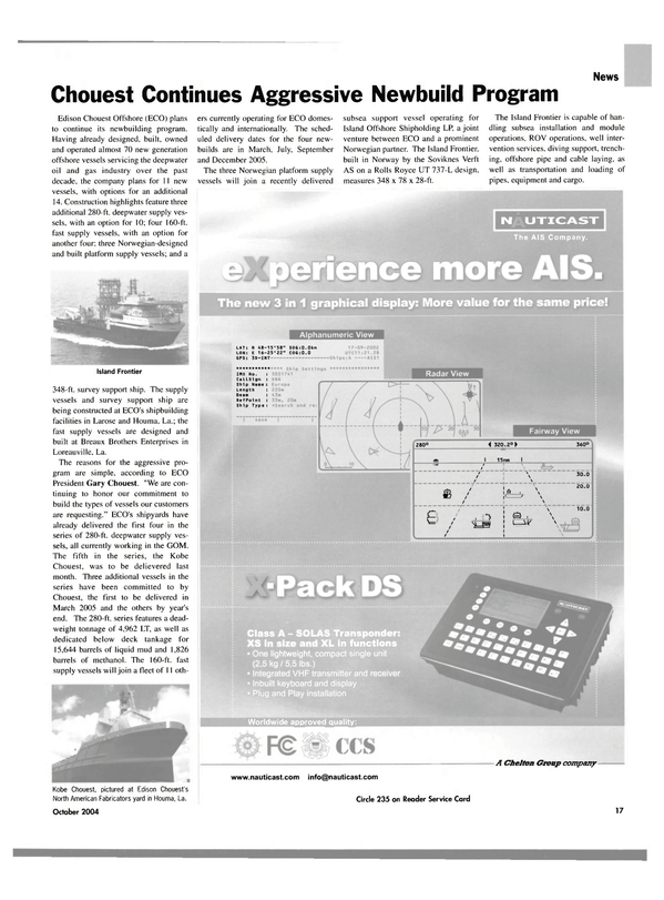 Maritime Reporter Magazine, page 17,  Oct 2004
