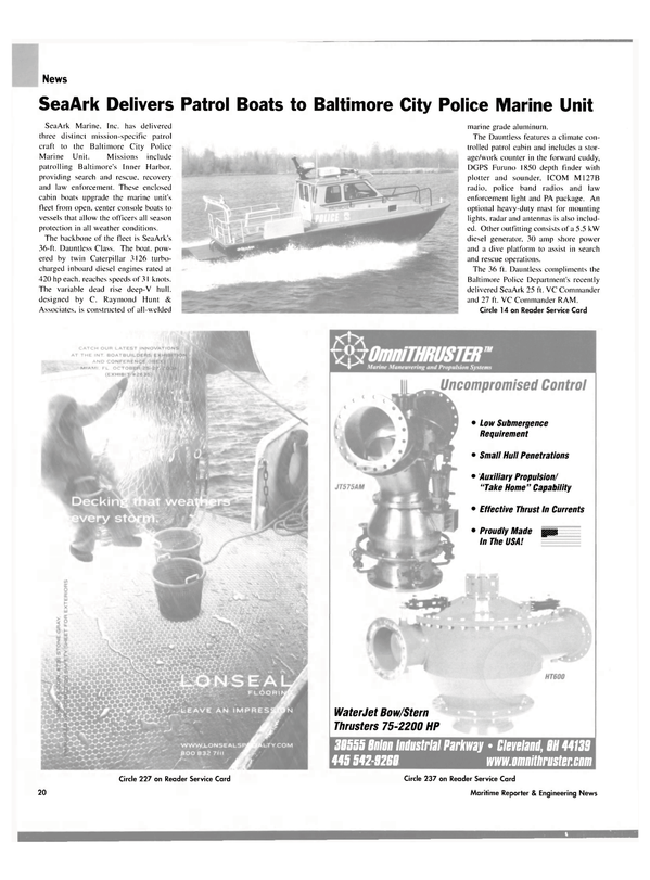 Maritime Reporter Magazine, page 20,  Oct 2004